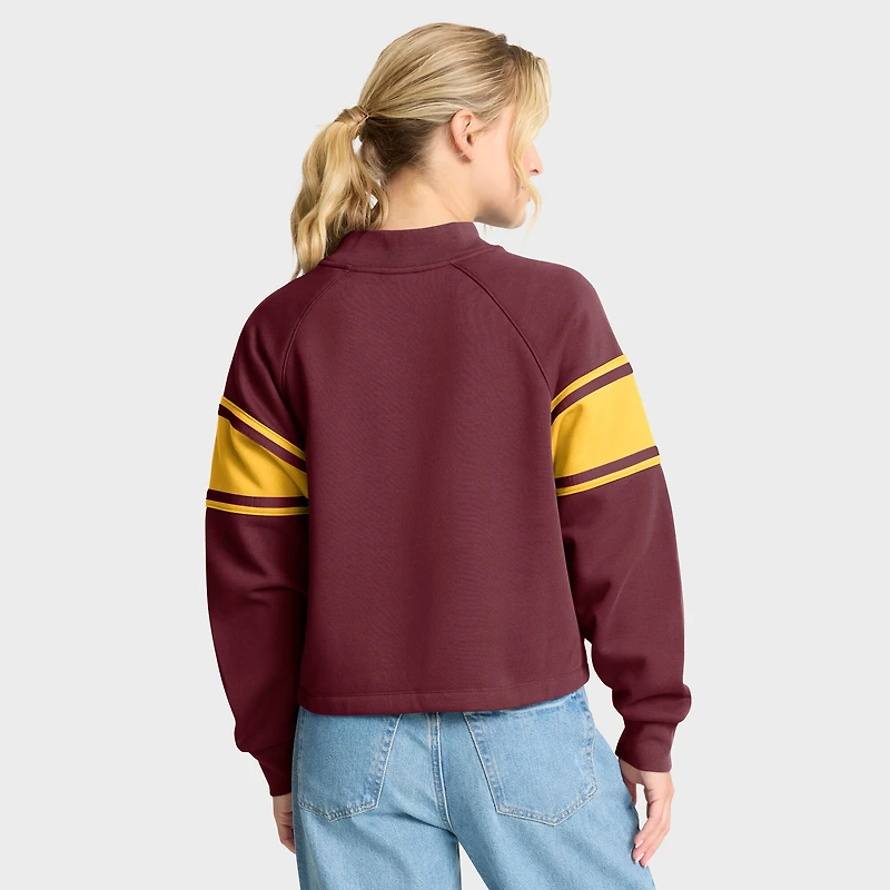Women's Fanatics Maroon Minnesota Golden Gophers Oversized Hometown Premium Punt Coverage Raglan Pullover Sweatshirt