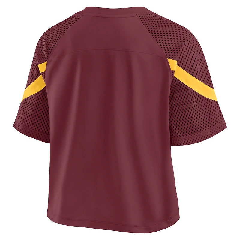 Maillot surdimensionné à col en V et manches raglan pour femme Fanatics des Golden Gophers du Minnesota, couleur marron