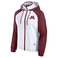 Veste à capuche zippée intégrale Fanatics blanche Minnesota Golden Gophers pour femme