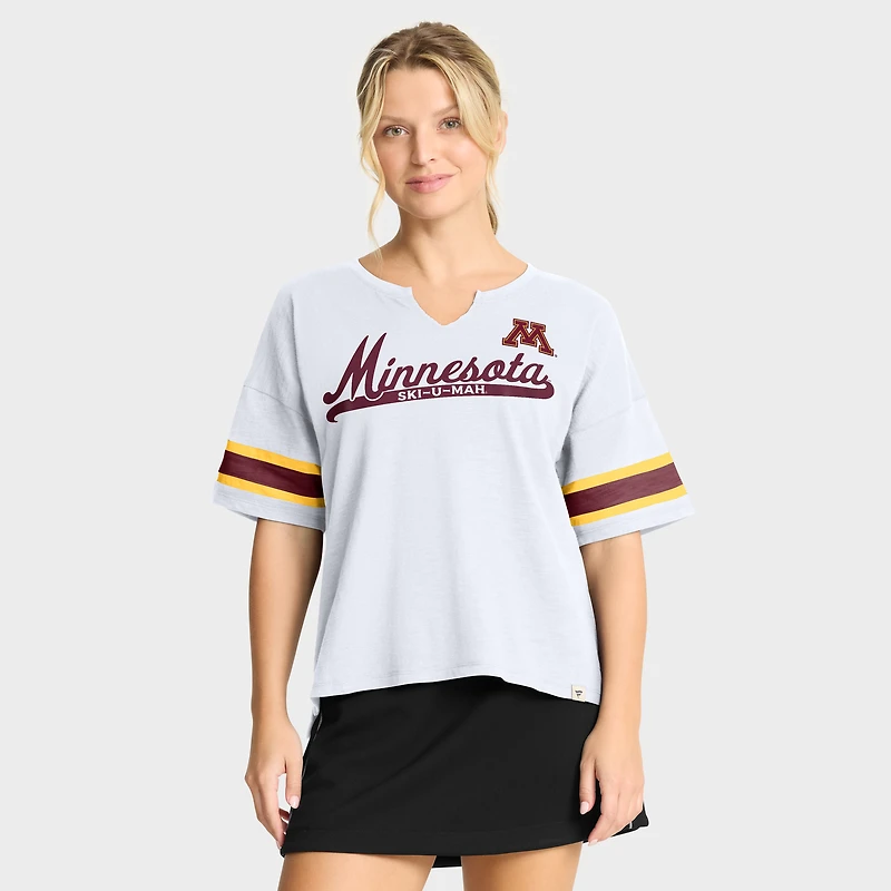T-shirt Fanatics blanc pour femme avec inscription « Hometown » des Golden Gophers du Minnesota