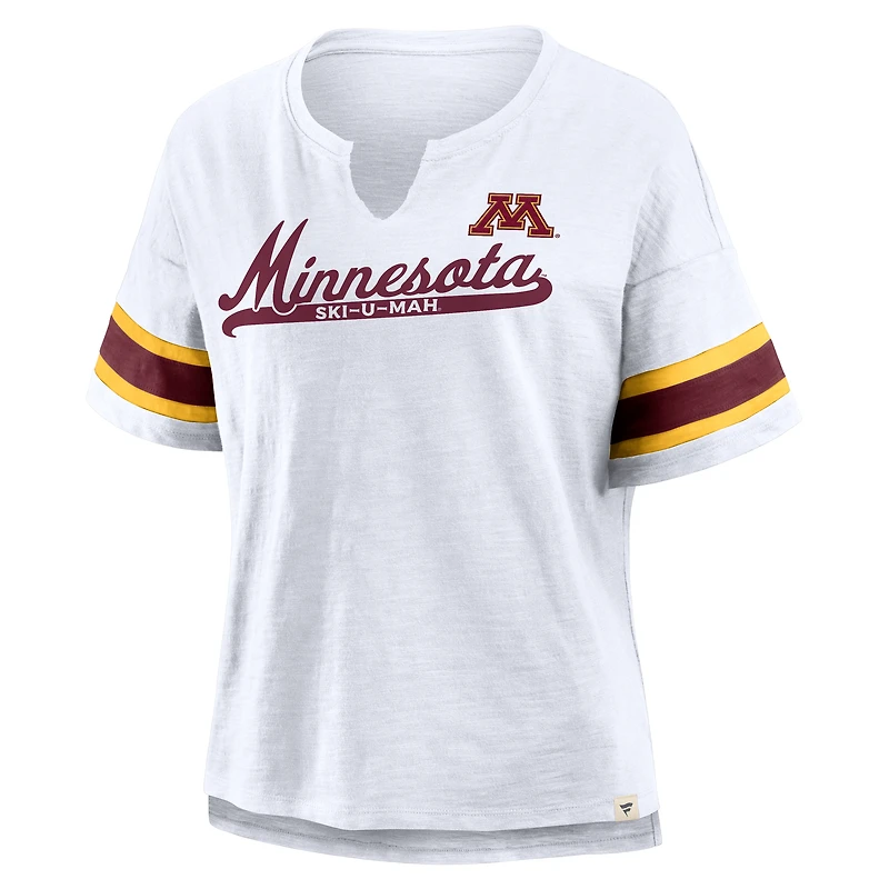Women's Fanatics White Minnesota Golden Gophers Hometown Premium Script T-Shirt