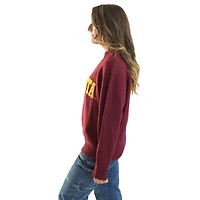 Women's Gameday Social Maroon Minnesota Golden Gophers Oversized Varsity Pullover Sweater
