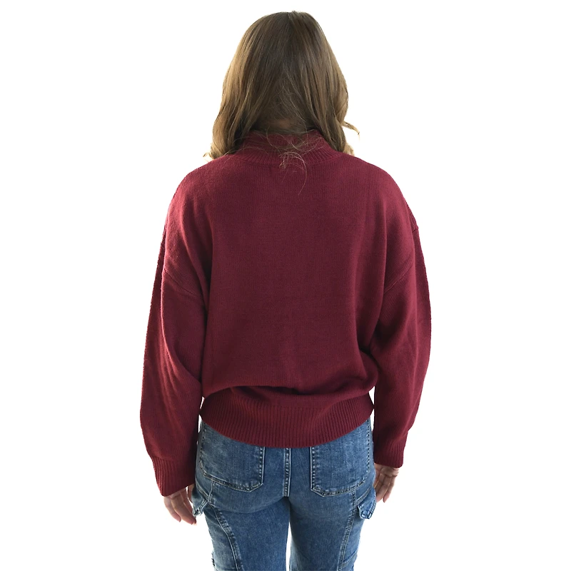 Women's Gameday Social Maroon Minnesota Golden Gophers Oversized Varsity Pullover Sweater