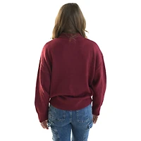 Women's Gameday Social Maroon Minnesota Golden Gophers Oversized Varsity Pullover Sweater