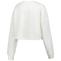 Women's Minnesota Golden Gophers Gameday Social White Raw Edge Boxy Cropped Sweatshirt