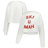 Sweat-shirt court blanc à bords bruts pour femme des Golden Gophers du Minnesota, coupe carrée, motif Gameday Social