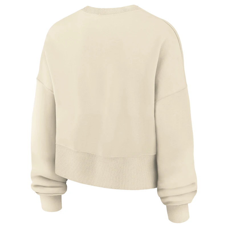 Women's Nike Natural Minnesota Golden Gophers Phoenix Fleece Oversized Cropped Sweatshirt