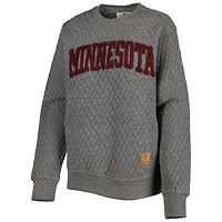 Women's Pressbox Heather Charcoal Minnesota Golden Gophers Moose Quilted Pullover Sweatshirt