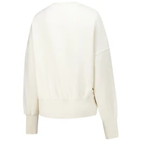 Women's Pressbox  Ivory Minnesota Golden Gophers Oversized Waist-Length Crewneck Sweatshirt