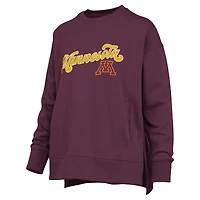 Women's Pressbox Maroon Minnesota Golden Gophers Bonanza Chenille Harper Script Sweatshirt