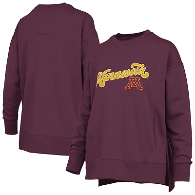 Sweat-shirt marron Pressbox pour femme, motif chenille Harper, des Golden Gophers du Minnesota.