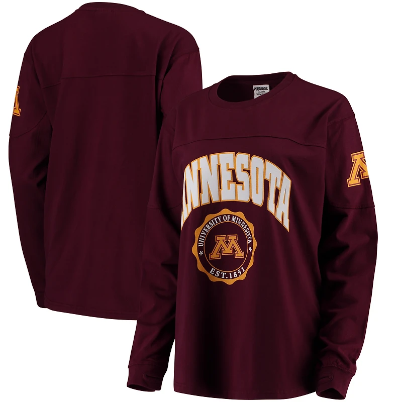 Women's Pressbox Maroon Minnesota Golden Gophers Edith Long Sleeve Oversized Top