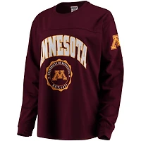 Haut surdimensionné à manches longues Edith pour femme, couleur marron, des Golden Gophers du Minnesota