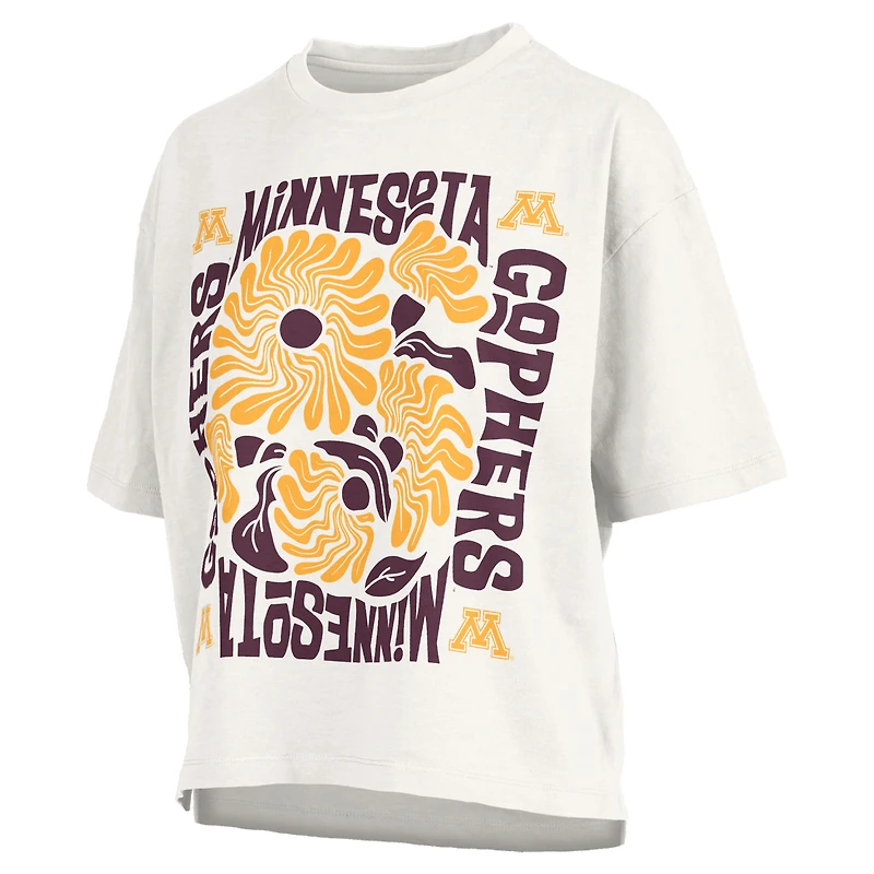 Women's Pressbox White Minnesota Golden Gophers Elena Oversized Slub T-Shirt