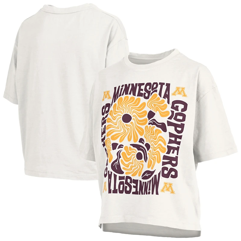 Women's Pressbox White Minnesota Golden Gophers Elena Oversized Slub T-Shirt