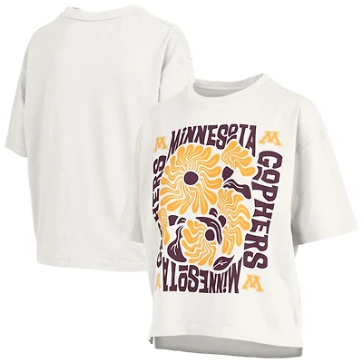 Women's Pressbox  White Minnesota Golden Gophers Elena Oversized Slub T-Shirt