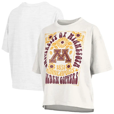 Women's Pressbox White Minnesota Golden Gophers Harmony Oversized Slub T-Shirt