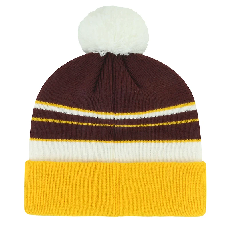Bonnet en tricot à revers avec pompon pour jeunes de l'équipe Peewee des Golden Gophers du Minnesota, couleur marron, 1947