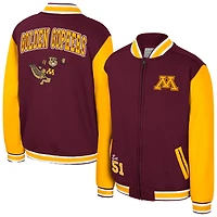 Blouson aviateur entièrement zippé Grand Tour des Golden Gophers du Minnesota, couleur marron, pour jeunes Colosseum