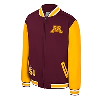 Blouson aviateur entièrement zippé Grand Tour des Golden Gophers du Minnesota, couleur marron, pour jeunes Colosseum