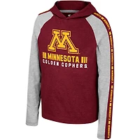 T-shirt à capuche manches longues et pour jeunes Colosseum Maroon Minnesota Golden Gophers Ned Raglan