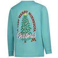 Youth  Light Green Minnesota Golden Gophers Merry Christmas Tree Long Sleeve T-Shirt