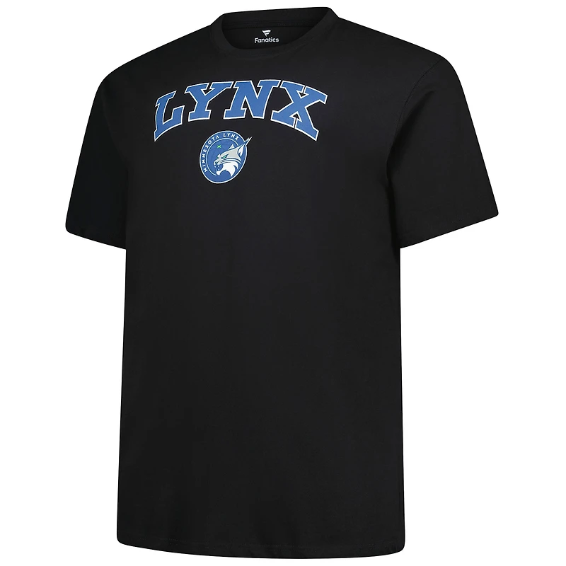 T-shirt Fanatics noir pour homme avec logo Arch Big & Tall des Minnesota Lynx