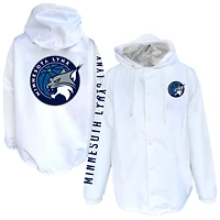 Veste en nylon à boutons-pression Fanatics blanche pour homme, logo Minnesota Lynx