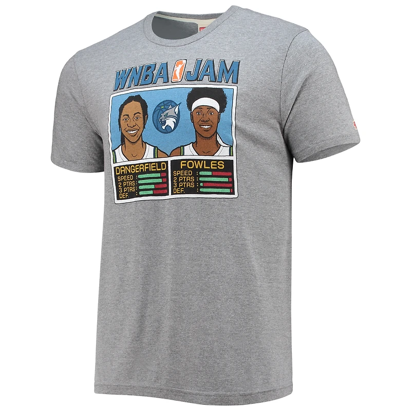 Men's Homage Dangerfield & Fowles Gray Minnesota Lynx Jam T-Shirt