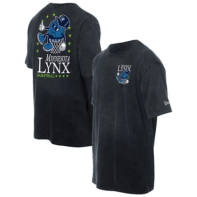 Men's New Era Black Minnesota Lynx Old School Sport Enzyme Wash Oversized T-Shirt