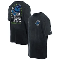 Men's New Era Black Minnesota Lynx Old School Sport Enzyme Wash Oversized T-Shirt