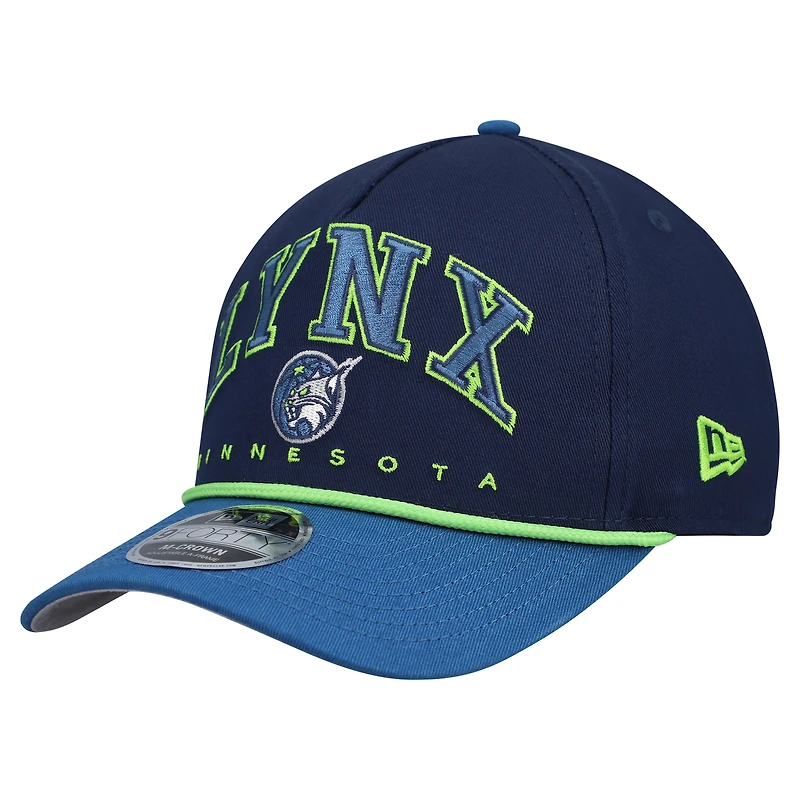 Casquette ajustable New Era bleu marine Minnesota Lynx Bold Arch COOLERA 9FORTY A-Frame M-Crown pour homme