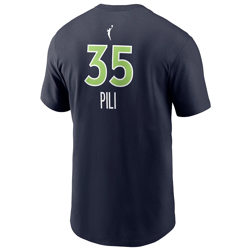 T-shirt Nike Alissa Pili bleu marine pour homme, édition Explorer, avec nom et numéro, Minnesota Lynx