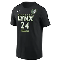 T-shirt Nike Napheesa Collier pour homme, édition Rebel, avec nom et numéro, noir, Minnesota Lynx