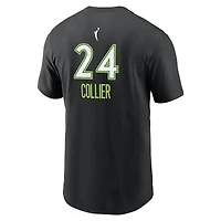 T-shirt Nike Napheesa Collier pour homme, édition Rebel, avec nom et numéro, noir, Minnesota Lynx