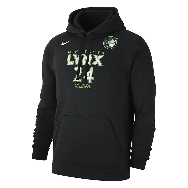 Men's Nike Napheesa Collier Black Minnesota Lynx Rebel Edition Name & Number Pullover Hoodie