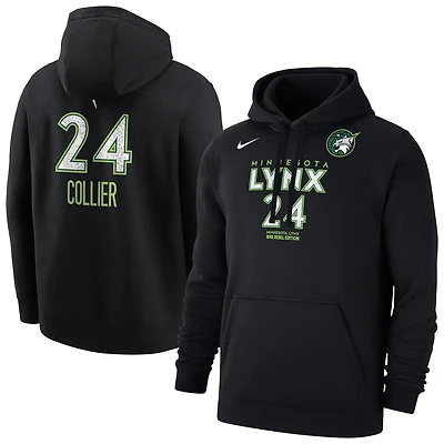 Men's Nike Napheesa Collier Black Minnesota Lynx Rebel Edition Name & Number Pullover Hoodie