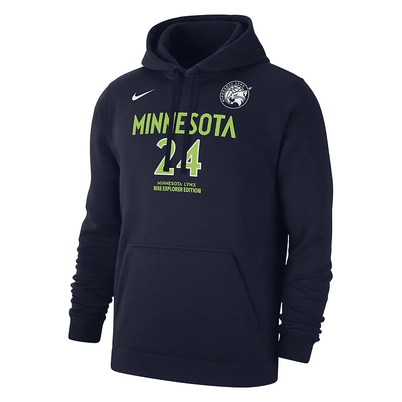 Men's Nike Napheesa Collier Navy Minnesota Lynx Explorer Edition Name & Number Pullover Hoodie