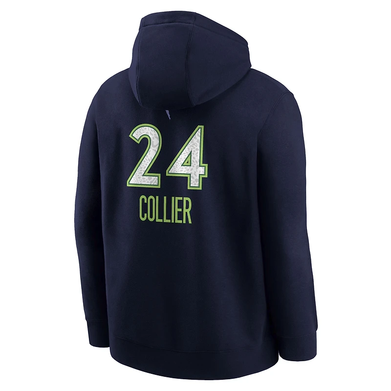 Men's Nike Napheesa Collier Navy Minnesota Lynx Explorer Edition Name & Number Pullover Hoodie