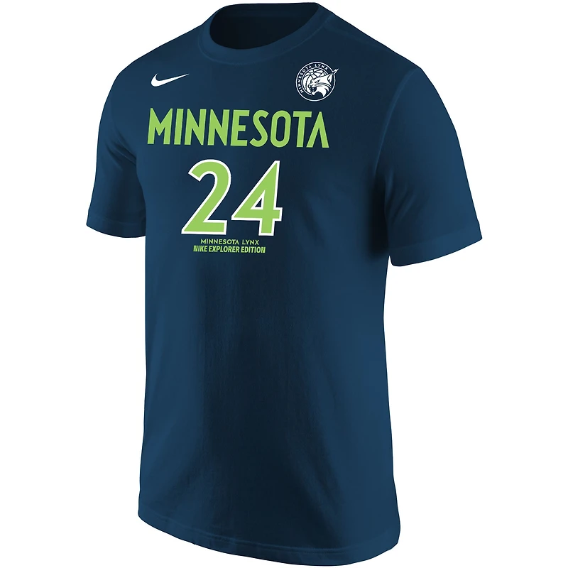 T-shirt Nike Napheesa Collier pour homme Navy Minnesota Lynx Explorer Edition Name & Number