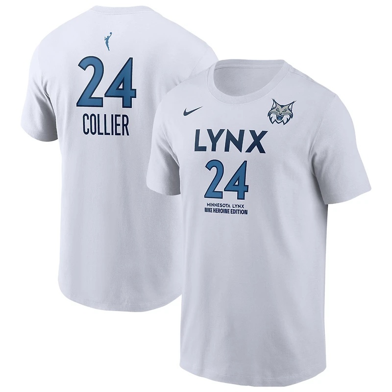 T-shirt Nike Napheesa Collier blanc Minnesota Lynx édition héroïne pour homme