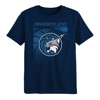 T-shirt bleu marine pour enfant d'âge préscolaire avec motif Big Ball des Minnesota Lynx