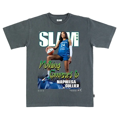 T-shirt unisexe SLAM Napheesa Collier, couleur charbon, collection couverture Minnesota Lynx