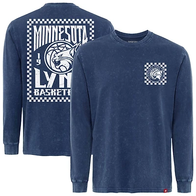 T-shirt unisexe à manches longues Sportiqe Blue Minnesota Lynx Rock & Roll Collection Bono Mineral Wash Premium