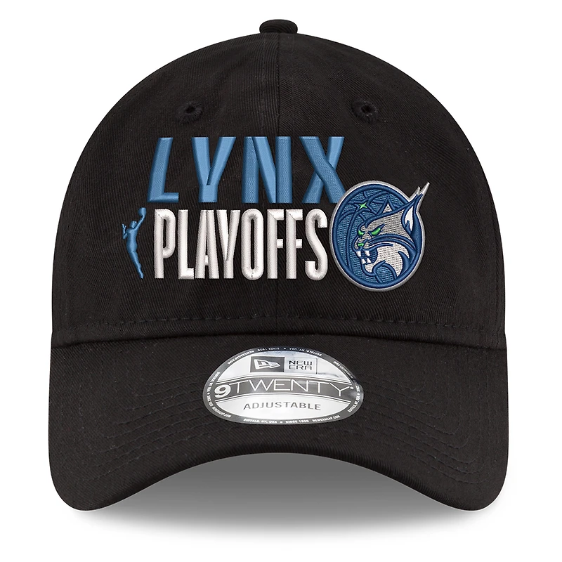 Casquette ajustable unisexe New Era noire Minnesota Lynx 2025 WNBA Playoffs 9TWENTY