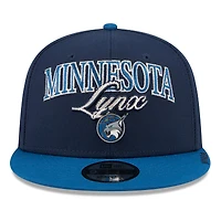 Casquette unisexe New Era bleu marine/bleu Minnesota Lynx WNBA Tip-Off 2026 avec badge métallique et monture en A (modèle 9FIFTY Snapback)