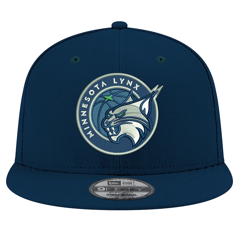 Casquette snapback unisexe New Era bleu marine avec logo Minnesota Lynx 9FIFTY