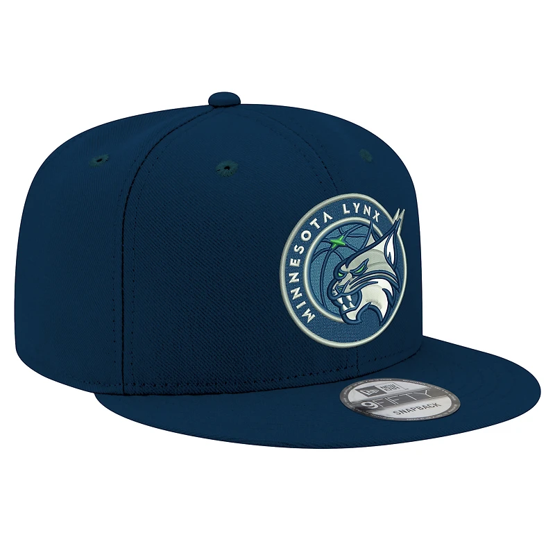 Casquette snapback unisexe New Era bleu marine avec logo Minnesota Lynx 9FIFTY