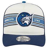 Casquette de camionneur ajustable unisexe New Era blanche/bleu marine Minnesota Lynx Banner Foam Front 9FIFTY A-Frame