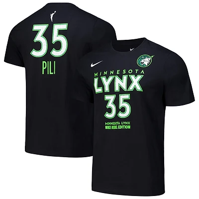 T-shirt unisexe Nike Alissa Pili noir Minnesota Lynx 2024 WNBA Draft nom et numéro